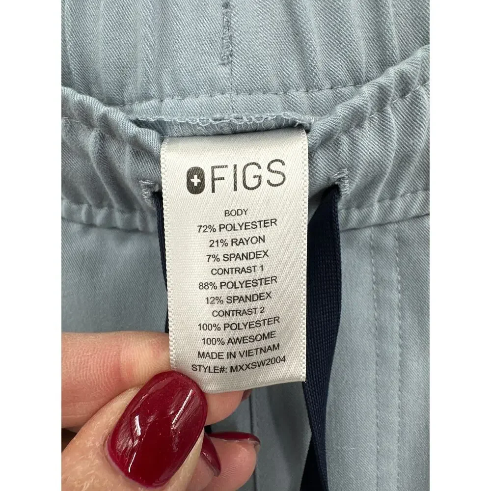 FIGS Technical Collection Scrub Jogger Pants in Dusty Blue Size Medium